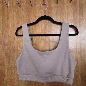 AKIRA Taupe Scoop Neck Cropped Tank